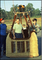 Bill Meadows in balloon with Tracy Barnes